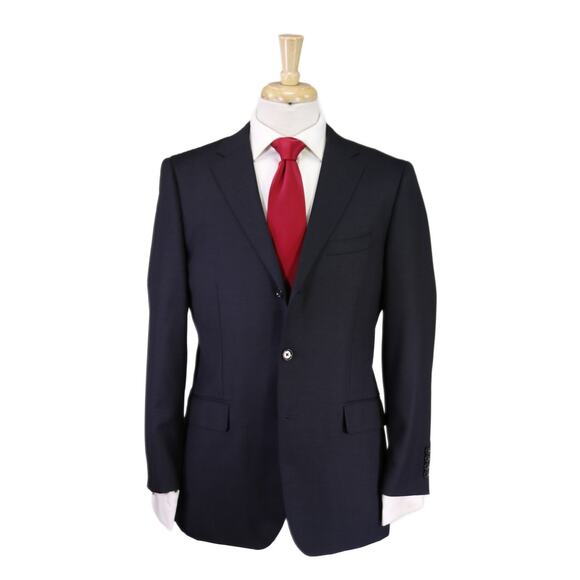 Paul Stuart Black Knit Woven Wool Luxury Suit 40S